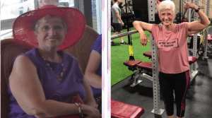 older woman before and after starting exercise program