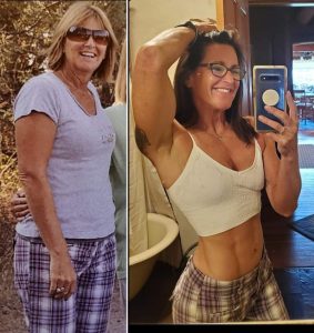 midlife woman before and after weight loss